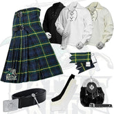 Battle Of Kilts Men’s Tartan Kilt Outfit – 8-Piece Scottish Set with Premium Accessories